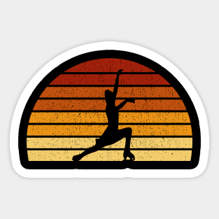 Vintage Sunset Figure Skating Gift For Figure Skaters Sticker